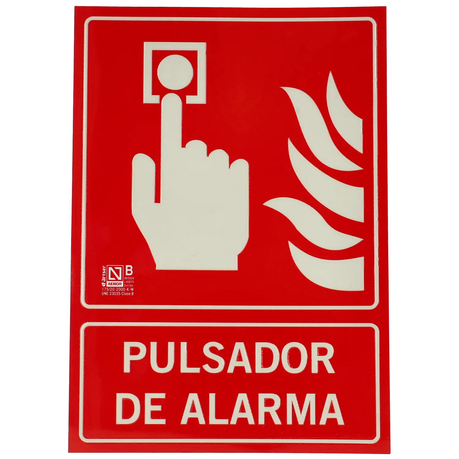 Cartel pulsador de alarma
