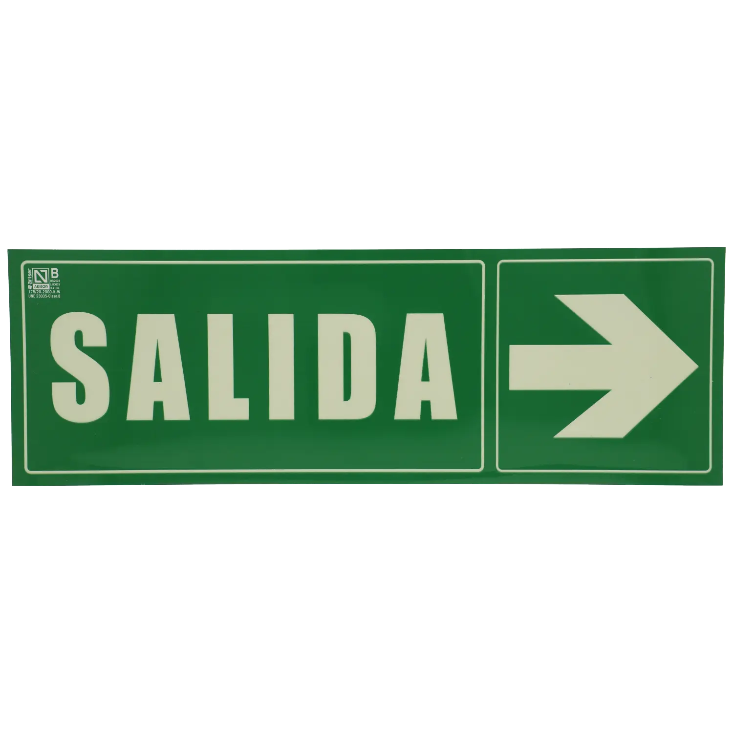 Cartel salida izquierda