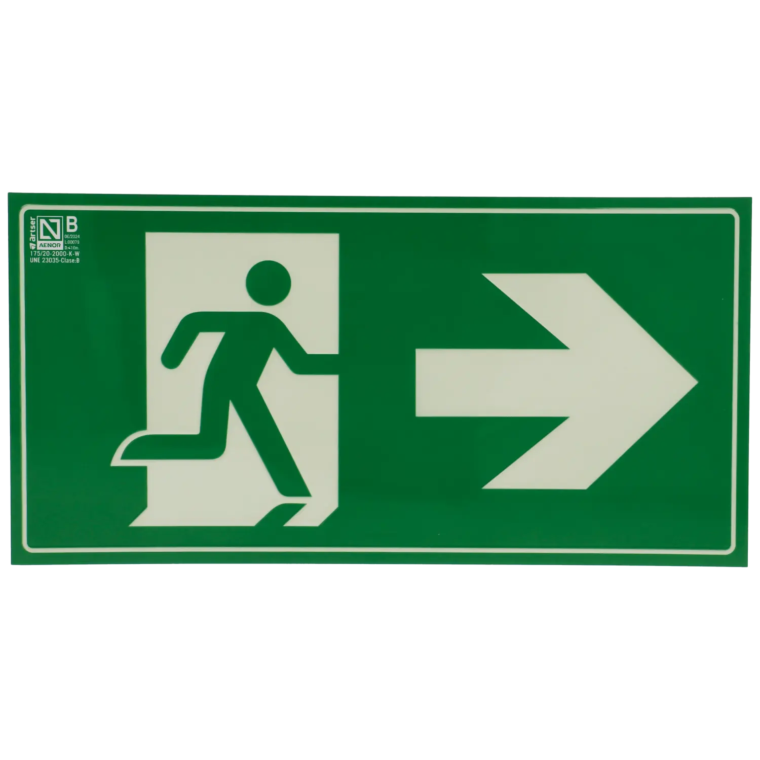 [A-CARTEL-PERSONA-DCHA] Cartel salida de emergencia derecha