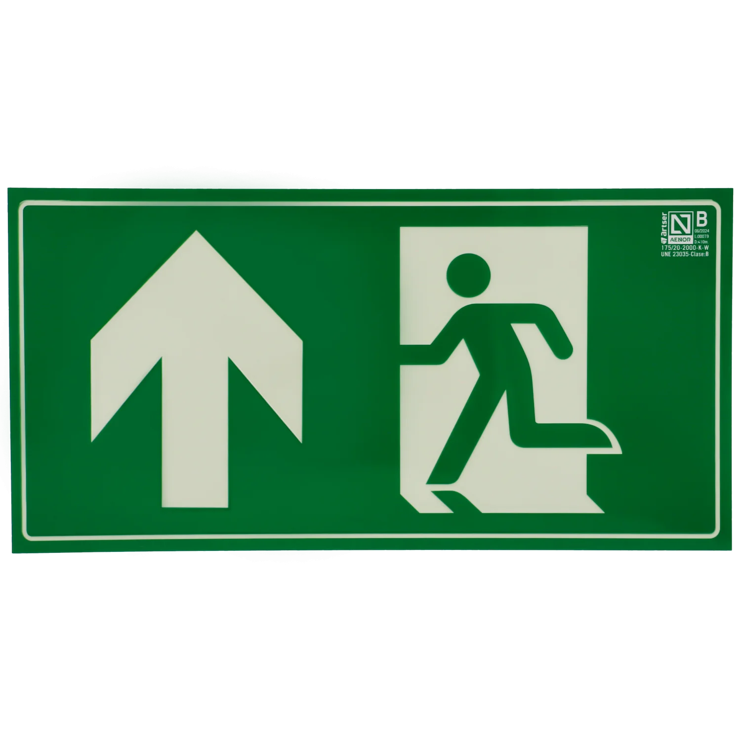 [A-CARTEL-PERSONA-ARRIBA] Cartel salida de emergencia arriba