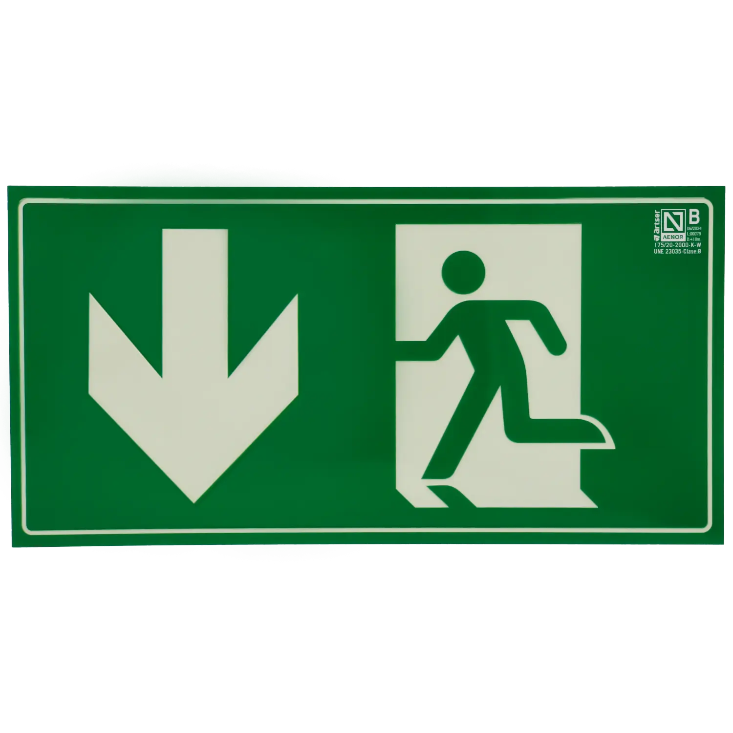 [A-CARTEL-PERSONA-ABAJO] Cartel salida de emergencia abajo