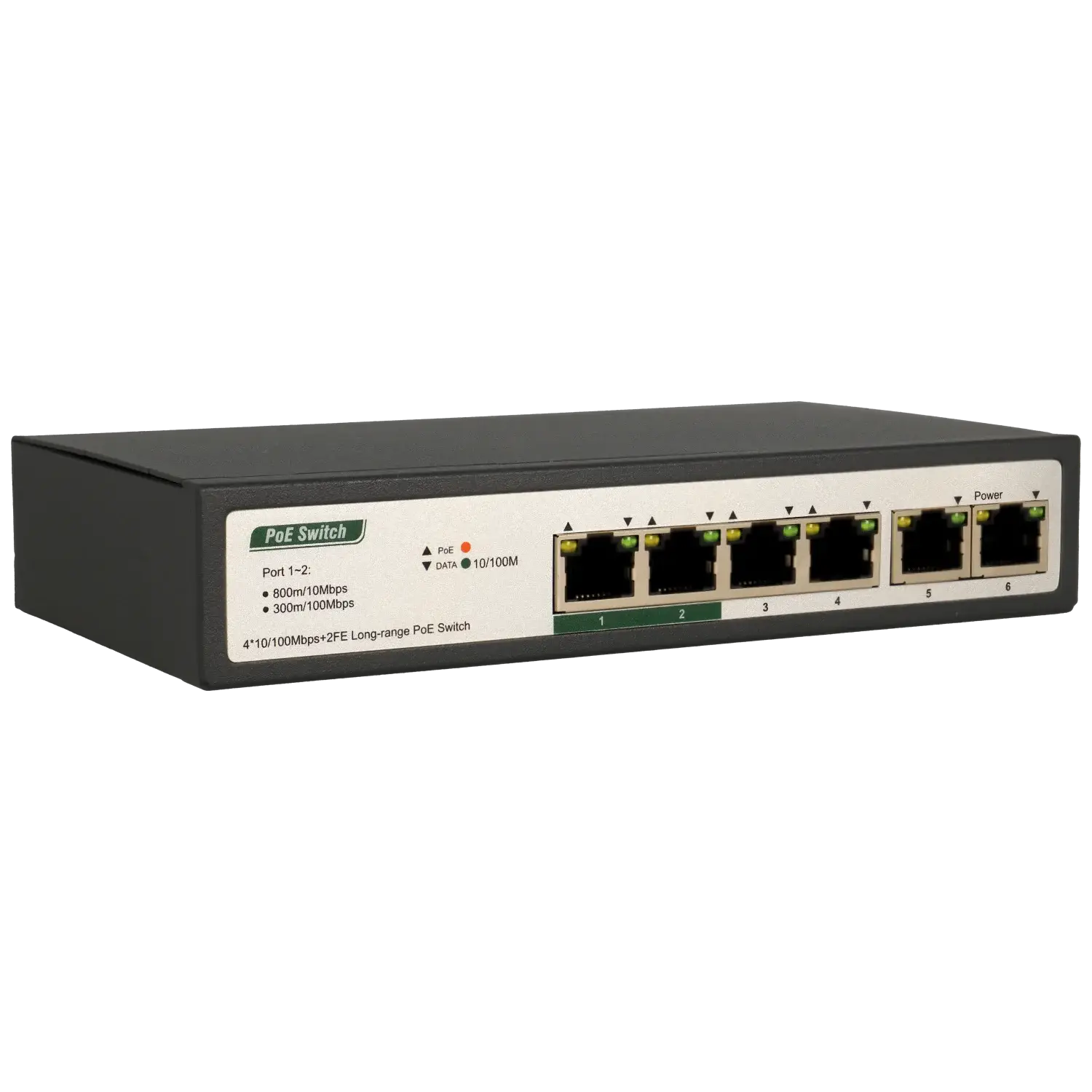 [VK-SWITCH-0604POE-65-LONG] Switch 6 portas com 4 portas PoE